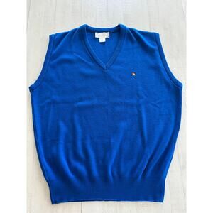 Vintage Arnold Palmer Royal Blue Beach Umbrella Sweater Vest EUC Size Large